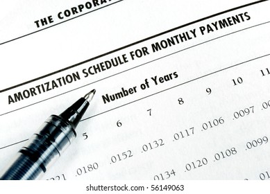 Focus on the amortization table for a loan