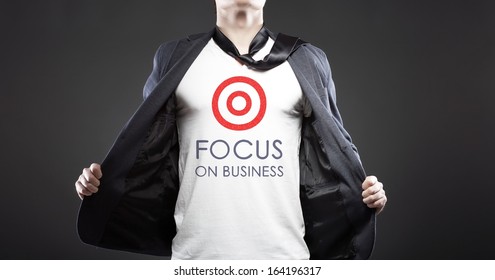 Focus On Business With Young Successful Businessman Creative Concept