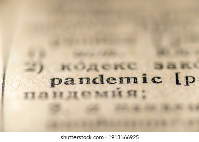 Focus On Pandemic Word Printed Inside Vintage Dictionary