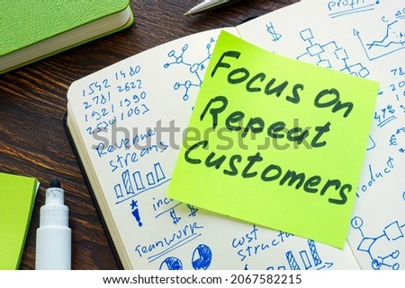 Focus on the repeat customers phrase on the sticker.