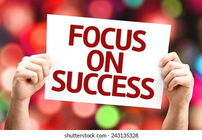 Focus On Success Card Colorful Background Stock Photo 243135328 ...