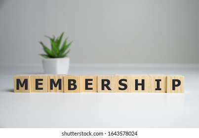 focus on wooden blocks with letters making Membership text. Concept image. - Shutterstock ID 1643578024