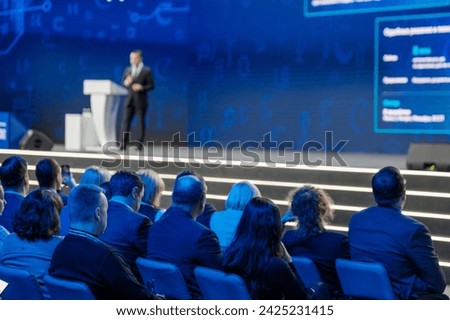 Similar – Image, Stock Photo Coaching event, business conference and presentation, professional training or workshop
