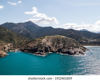 Fodele Beach Crete, Greece. Drone Aerial Photography Of A Beautiful Beach On The North Coast Of The Greek Island. 