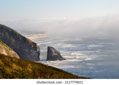 Fog Bank Rolls Over Oregon Coastline