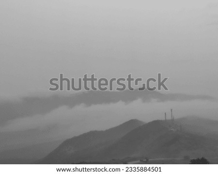 fog mountains​ clouds​ blackandwhite landscape