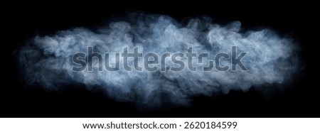 Fog, cloud, smoke set isolated on black background. White cloudiness, mist or smog background. 