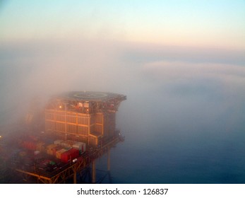 Fog Mist Sea Ocean Offshore Oil Gas Platform North Sea Cloud Sky