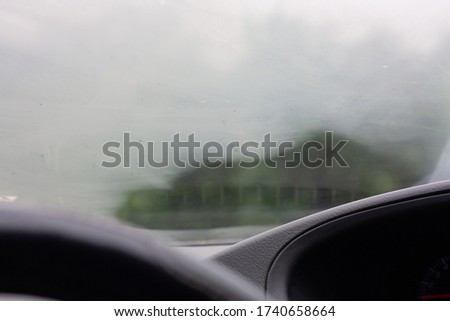 The fog on the windshield.