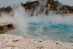 Fog On The Yellowstone Hot Springs