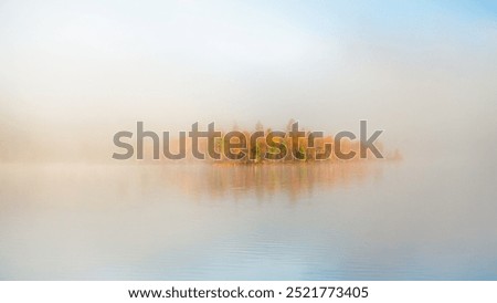 Similar – Image, Stock Photo Fog over the forest Sun