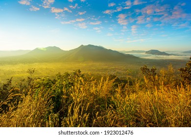 Fog over Phu Thok Mountain at Chiang Khan ,Loei Province in Thailand.