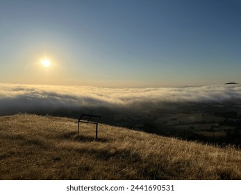 Fog rolling in over Bennett Valley viewed from North Sonoma Mountain Regional Park, Sonoma County, California - Powered by Shutterstock