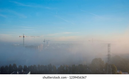 Fog And Smog Over Warsaw, Poland