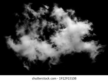 Fog White Clouds Or Haze For Designs Isolated On Black Background