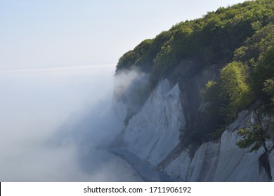 Foggy Breeze Over The Chalk Cliff On Rügen Island, Germany