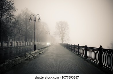 A Foggy City Road