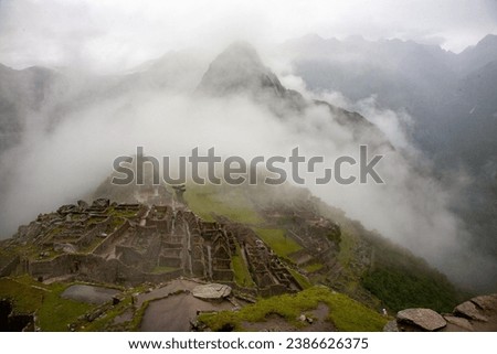 foggy day at machu Pichu