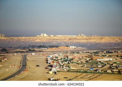 A Foggy Day View Of The Desert Camping Area In Sakhir, Bahrain