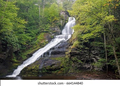 Foggy Dingman's Falls at Delaware Water Gap National Recreation Area in Pennsylvania