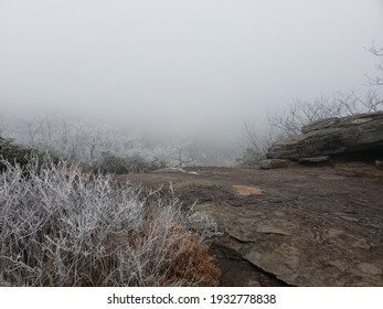 Foggy And Frosty Morning On Blood Mountain