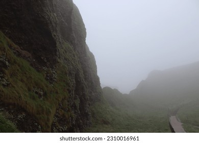 Foggy Misty Mountains Scottish Highlands Mist Fog Cliffs Brave Mossy Rainy Cloud Moss Nature Dark - Powered by Shutterstock