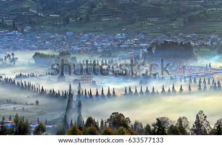 foggy morning at Dieng Plateau