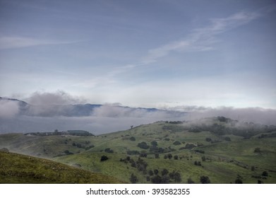 A Foggy Morning With A View Of The IBM Almaden Research Center From The Santa Teresa County Park In San Jose, California;