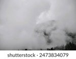 foggy mountains landscape - mountains in fogg - alpine landscape 