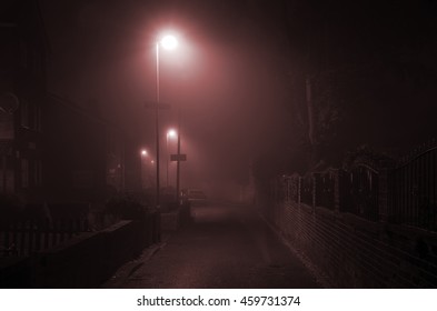 foggy night  it town Manchester England Europe