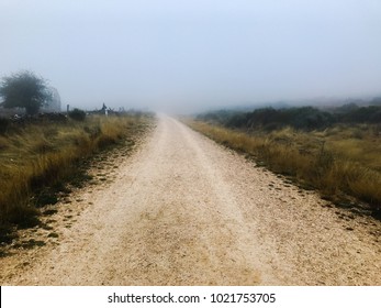 Foggy road at Camino de Santiago, Northern Spain, Asturias