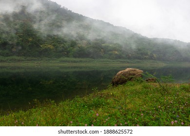 Foggy Victoria Lake Near Victoria Dam - Teldeniya, Kandy District