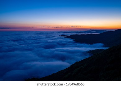 Foggy View From Mount Umunhum In California 