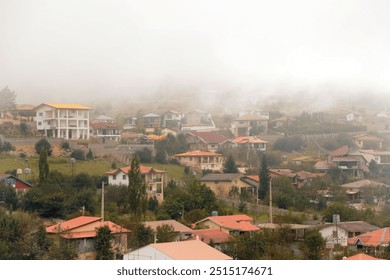 A foggy village in highlands of Mazandaran, Iran. - Powered by Shutterstock