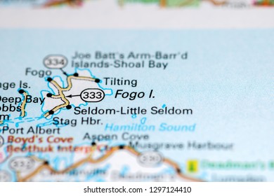 Fogo Island. Canada On A Map