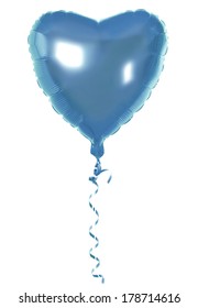 Foil Balloon Of Blue Heart