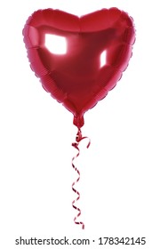 Foil Balloon Of Bright Red Heart 