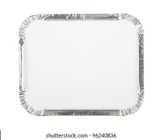 Foil Food Container Tray With Blank White Lid