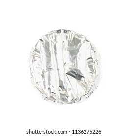 Foil Wrapped Brie Cheese Isolated