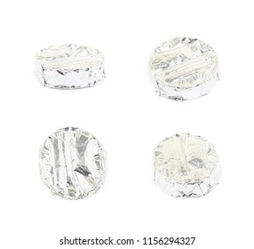 Foil Wrapped Brie Cheese Isolated