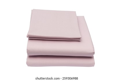 Folded Bed Linen Or Duvet Cover On White Isolated Background