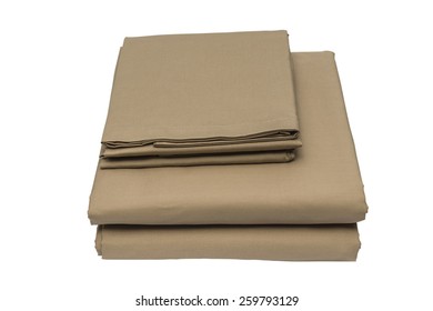 Folded Bed Linen Or Duvet Cover On White Isolated Background