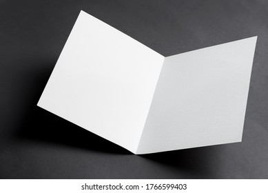 Folded bifold business white card mockup