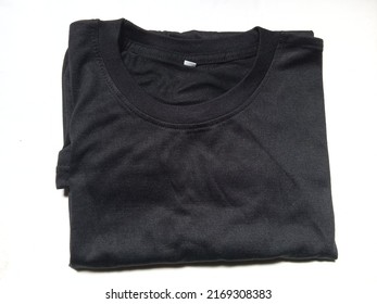 Folded Black Tshirt White Background Stock Photo 2169308383 | Shutterstock