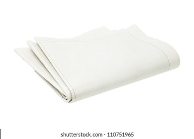 Folded Blank Newspaper On White Background