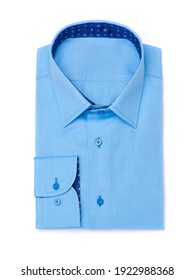Men’s Folded Blue Shirt. Isolated.