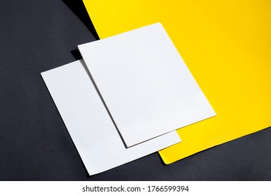 Folded business white card mockup