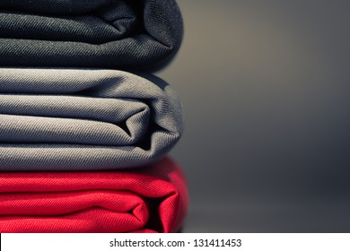 Folded Cloths Stack With Space For Text