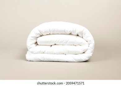 Folded down white duvet bedding