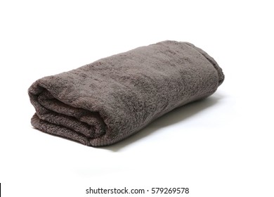  Folded Gray Warm Blanket Isolated On White